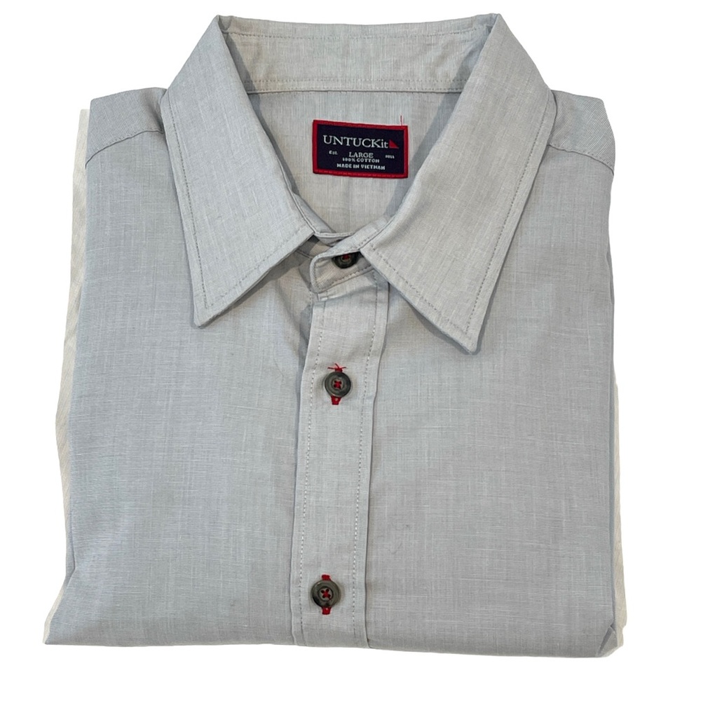 UNTUCKit | Gray Long Sleeve Button Down Shirt Men's Casual Sz L